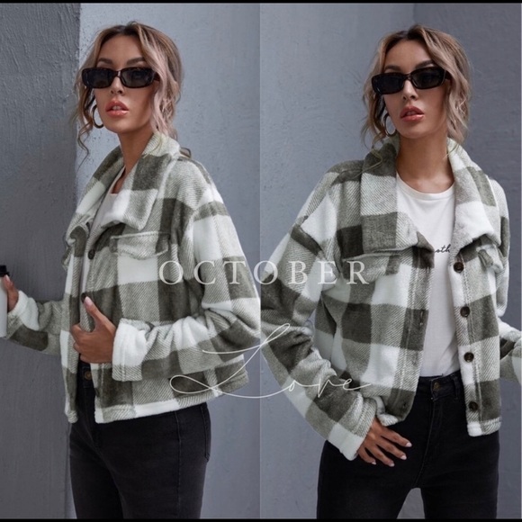 Aluna Levi Jackets & Blazers - New! Sale 🔥 Ultra Soft Teddy Neutral Plaid Jacket outerwear